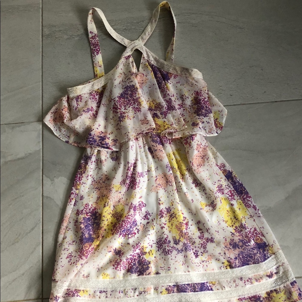 Beautiful purple, pink, yellow and white dress